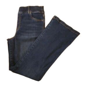 SPANX Flare Leg Jeans Dark Blue Midnight High Waist Pull-On #20327R-Size 1X Tall